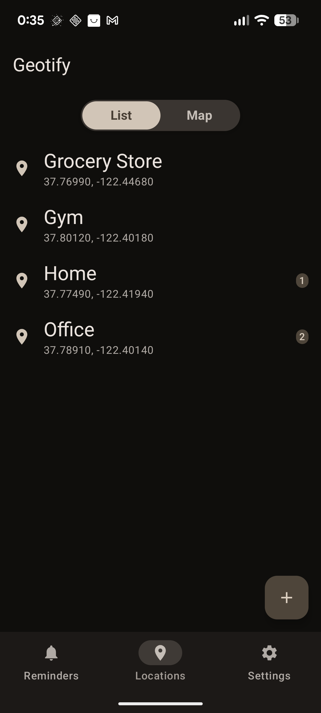 Locations List